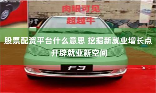 股票配资平台什么意思 挖掘新就业增长点 开辟就业新空间